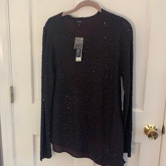 Apt. 9 Sweaters - Sweater with sequins deep purple never worn.